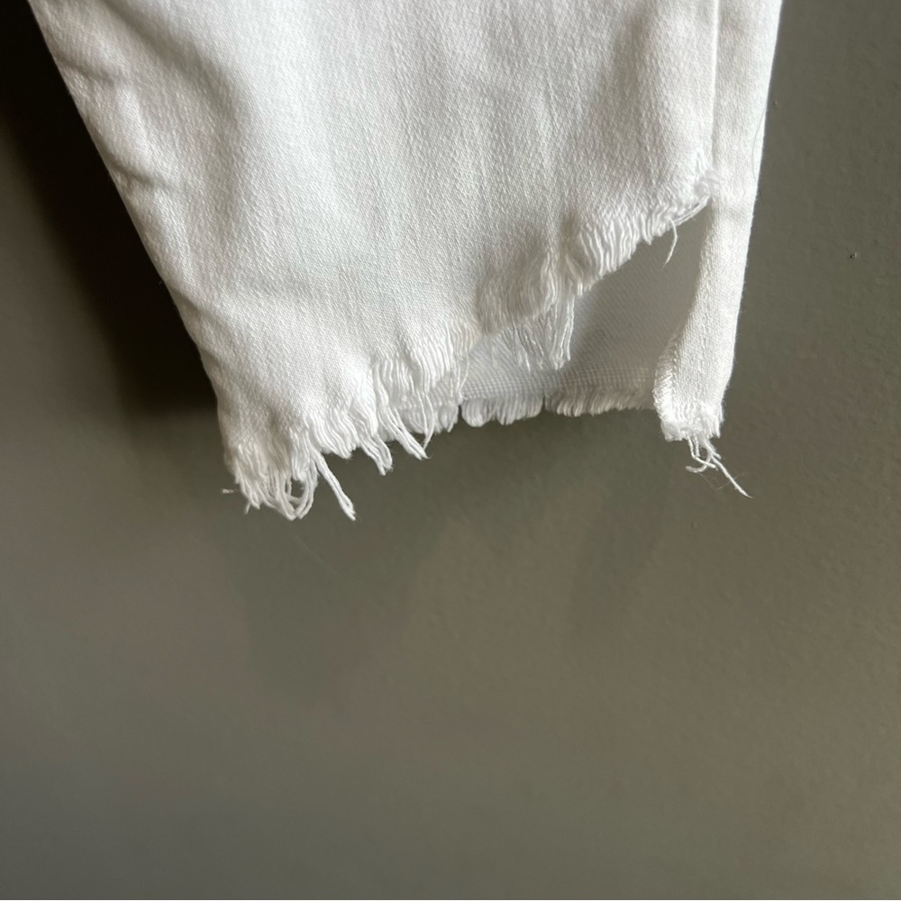 Abercrombie & Fitch Simone High Rise White Ankle Jeans with distressed Hem - Picture 6 of 10